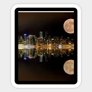 Vancouver Night Full Moon Sticker